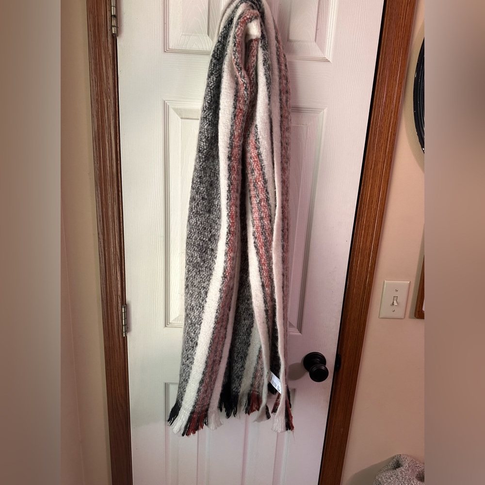 Free People red and black  Wool Scarf